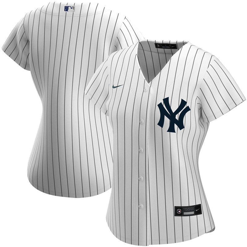 2020 MLB Women New York Yankees Nike White Home 2020 Replica Team Jersey 1